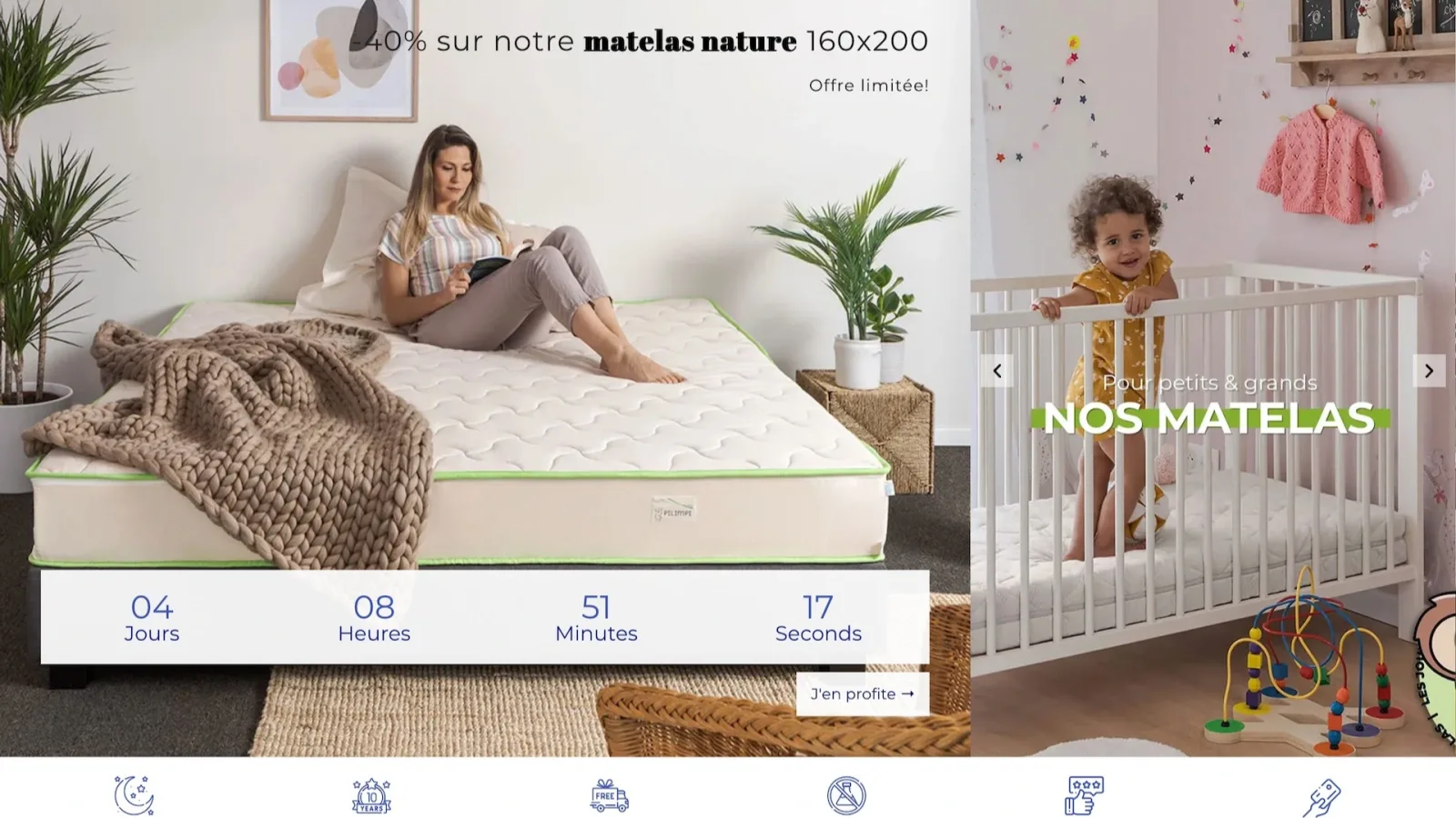 La boutique en ligne Literie Pilimpi — matelas écologiques