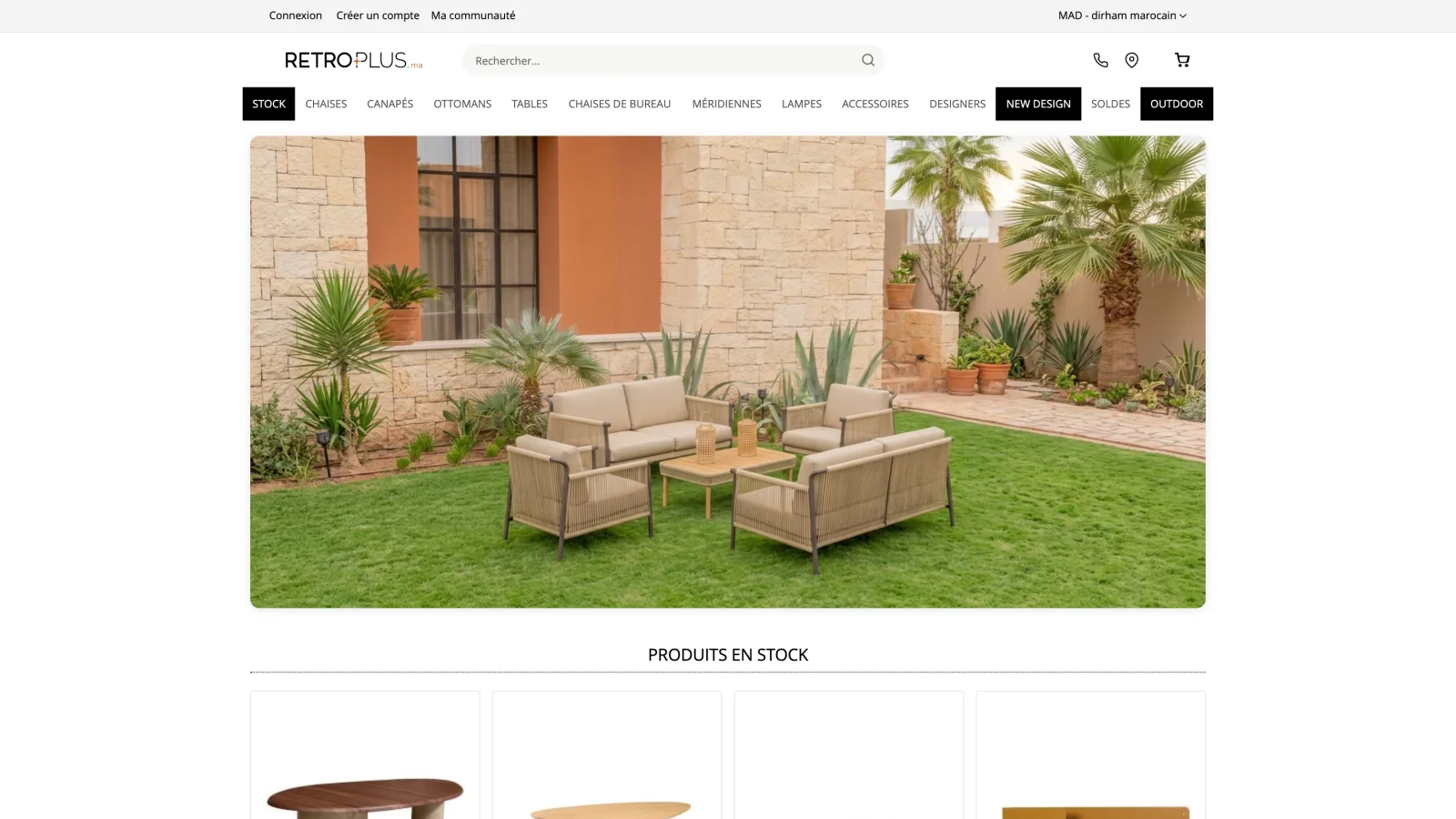 La boutique en ligne RetroPlus — meubles design